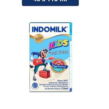 

Ready Stok Indomilk Susu UHT Kids Full Cream Plain 115mlx40 murah