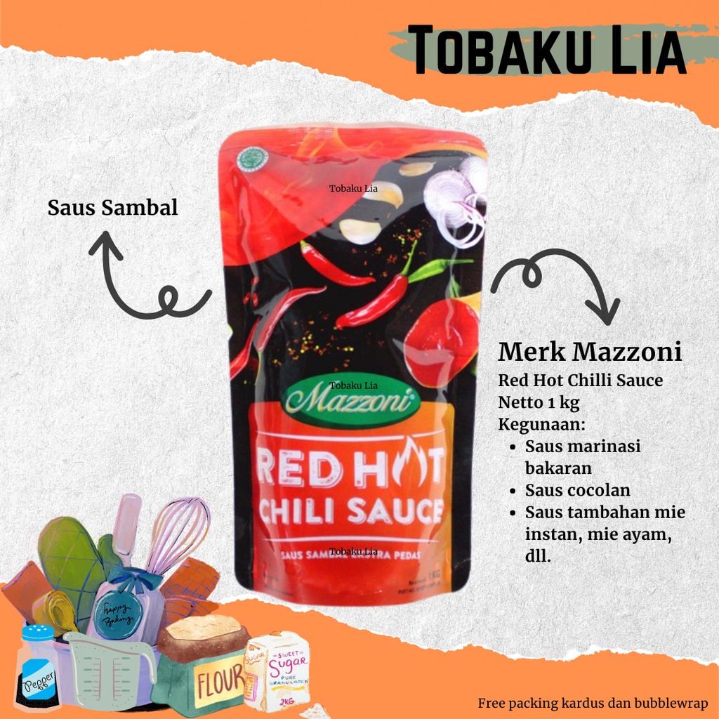 

Mazzoni Red Hot Chili Saus Sambal 1 Kg