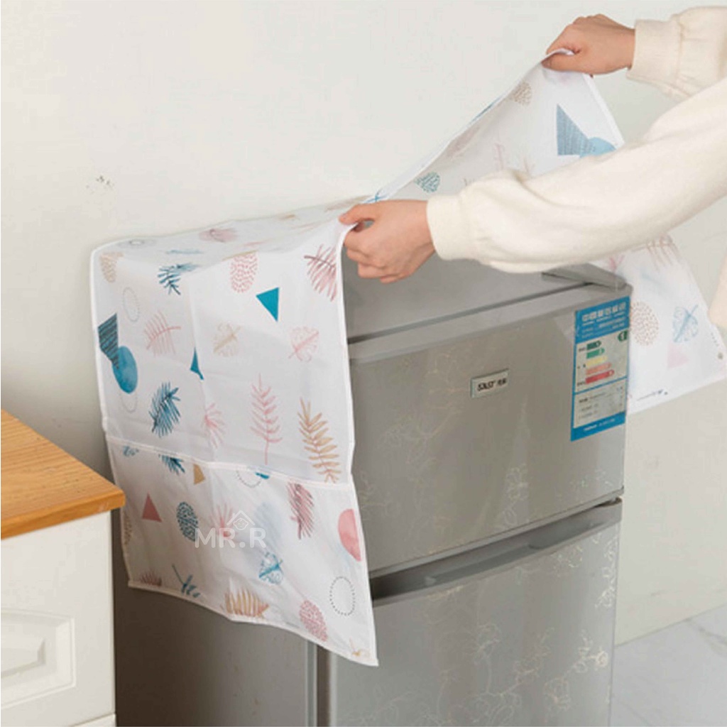 Kain Tutup Kulkas Karakter Taplak Kulkas Waterproof Cover Penutup Kulkas Anti Air Refrigerator Dust Cover