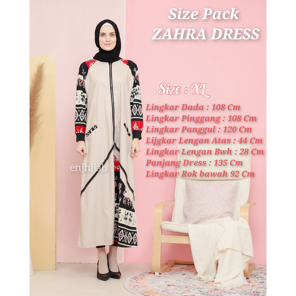 Gamis Motif Abstrak Premium Baju Toyobo Model Belah Depan Terkini