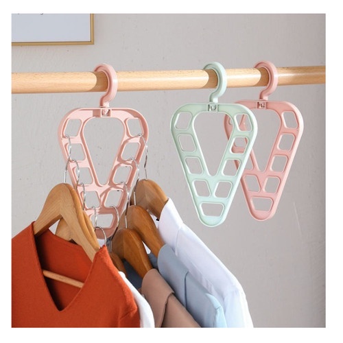 Magic Hanger 9 in 1 360 Derajat Gantungan Baju 9 Lubang Betuk Love Hati Gantungan 9 Kait Pakaian Celana Tas