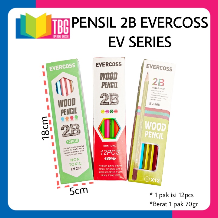 

1 PCS PENSIL 2B EVERCOSS / PENSIL KAYU / PENSIL 2B