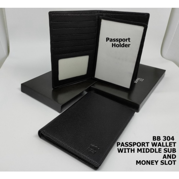 Promo PASSPORT HOLDER DOMPET PASPOR Braun Buffel BB304 - Kulit Asli - Import - BB 304 HITAM Limited