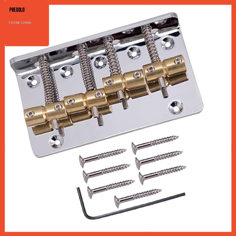 4 Senar Bass Bridge Pengganti Bagian Tailpiece Fixed String Spacing Adjustment