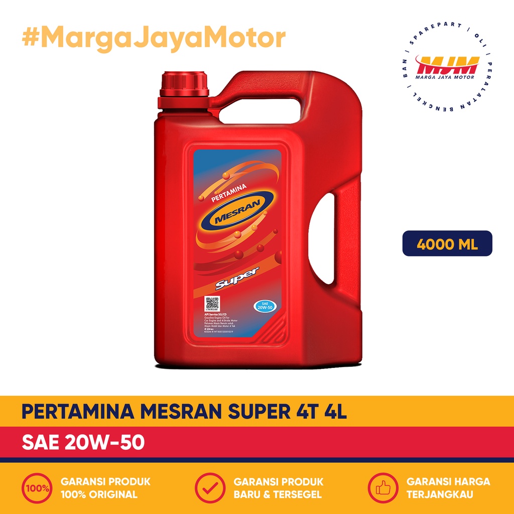 Mesran Super 4T 20W/50 4000ml Pertamina Oil 4L