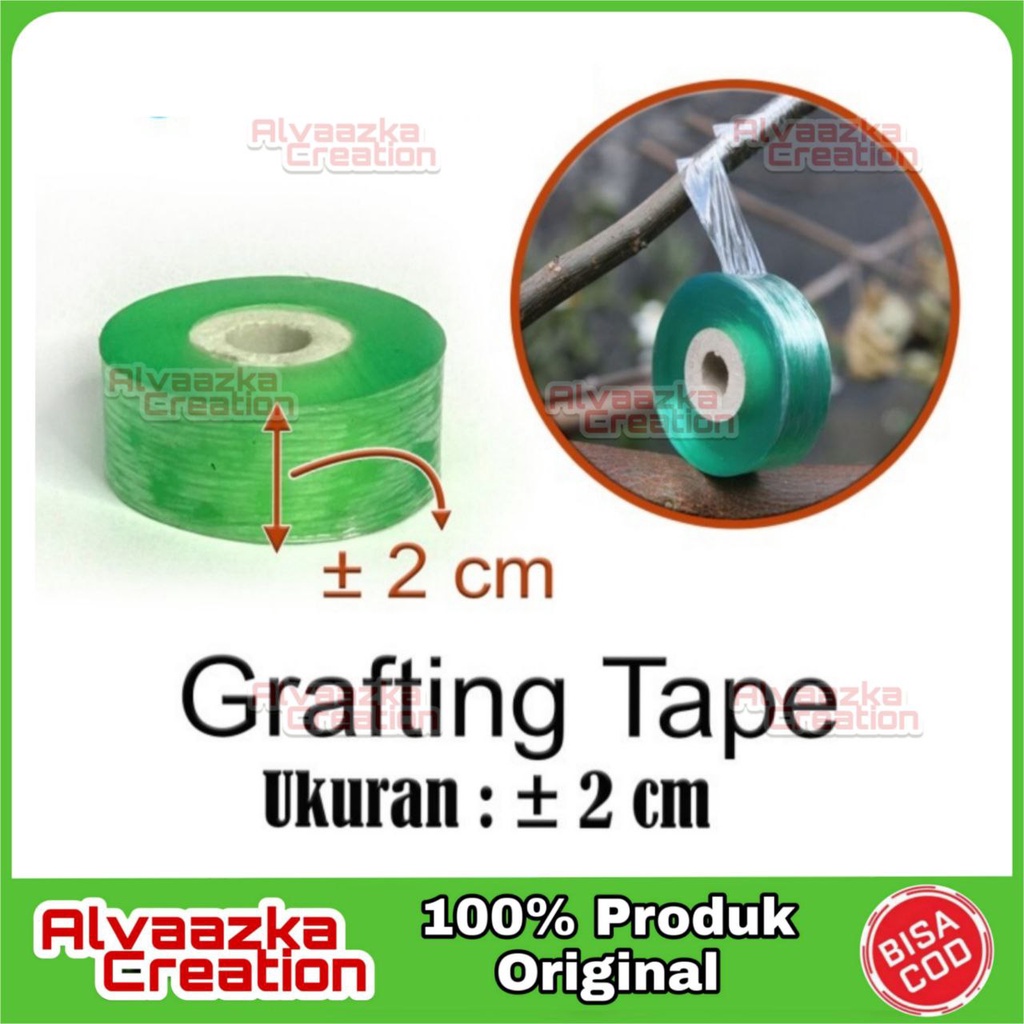 grafting tape parafilm polyolefin Grafting Tape Okulasi Cangkok Tanaman ± 2cm x 100m - Hijau