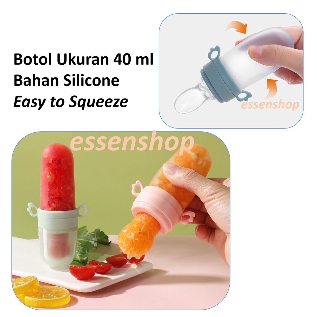 Baby Feeder Botol Sendok Silicone FREE 3 dot buah silikon