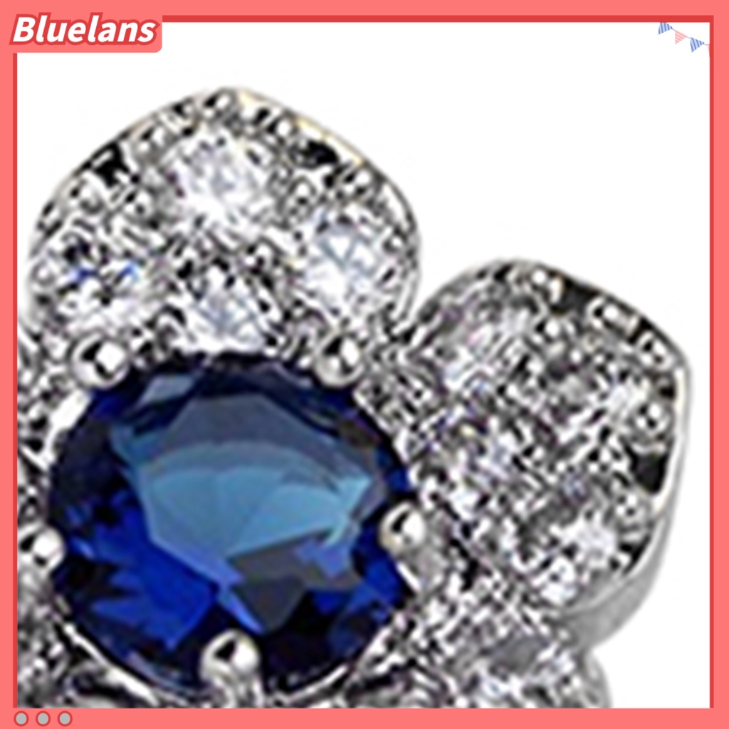 Bluelans Earrings Flower Shape Design Charming Alloy Rhinestones Inlaid Ear Studs for Women