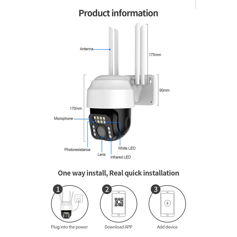 IP CAMERA YOOSEE IP SPEED DOME COLORVU 8MP CCTV OUTDOOR WATERPROOF FULL HD 1080P ONVIF