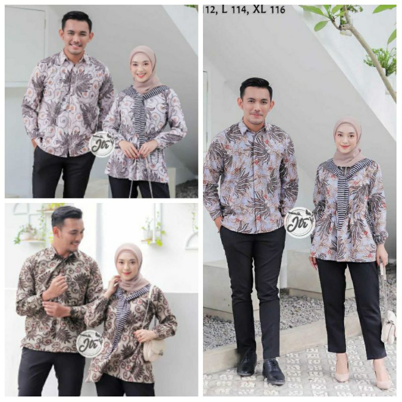 Batik Couple Modern Atasan Batik Couple Kerja Batik Wanita Lengan Panjang