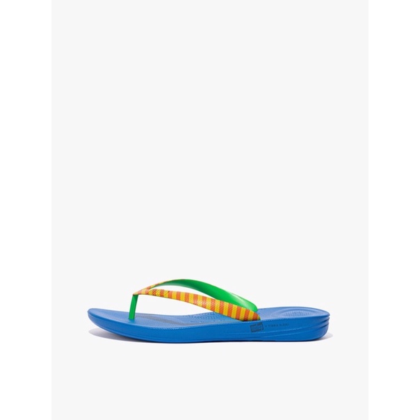 Sendal FitFlop iQUSHION X YINKA ILORI Men's Flip-Flops - Super Yellow/Red Alert Mix (ER5-950) size 4