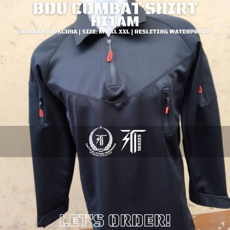 BDU Scuba Hitam - BDU Combat Shirt Full Scuba Lengan Panjang