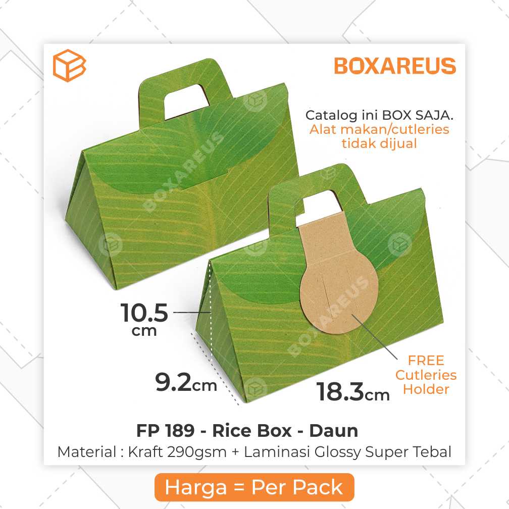 Bungkus Nasi Rice Pack Lunch Box Kemasan Kertas Makanan | FP 189