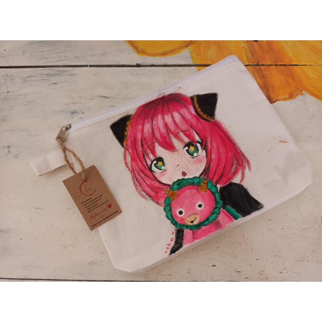 Dompet Canvas / Pouch Kanvas Custom / Pouch Makeup / Souvenir Pernikahan