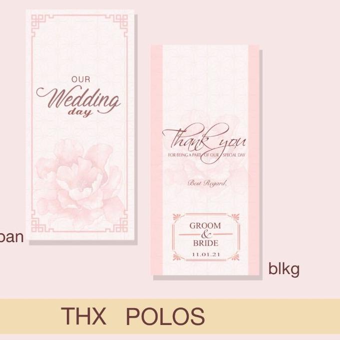 

BAYAR DITEMPAT✔️Amplop terimakasih wedding sangjit custom nama isi 8 bh|SQ8