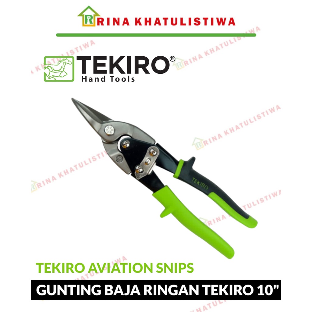 Gunting Baja Ringan TEKIRO | Gunting Hollow,Seng TEKIRO 10" Lurus | Gunting Holo merek TEKIRO 10"