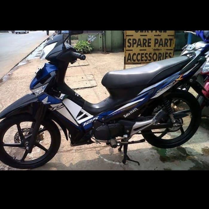 cover full set body motor honda supra x 125 2008 2012 warna biru hitam