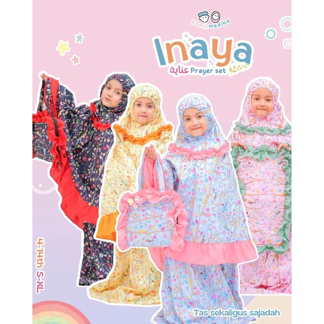 Prayer Set From Milme Is Back /mukena Inaya Prayer Set Limited edition by kamil medina size 3-15 tahun nablfashion