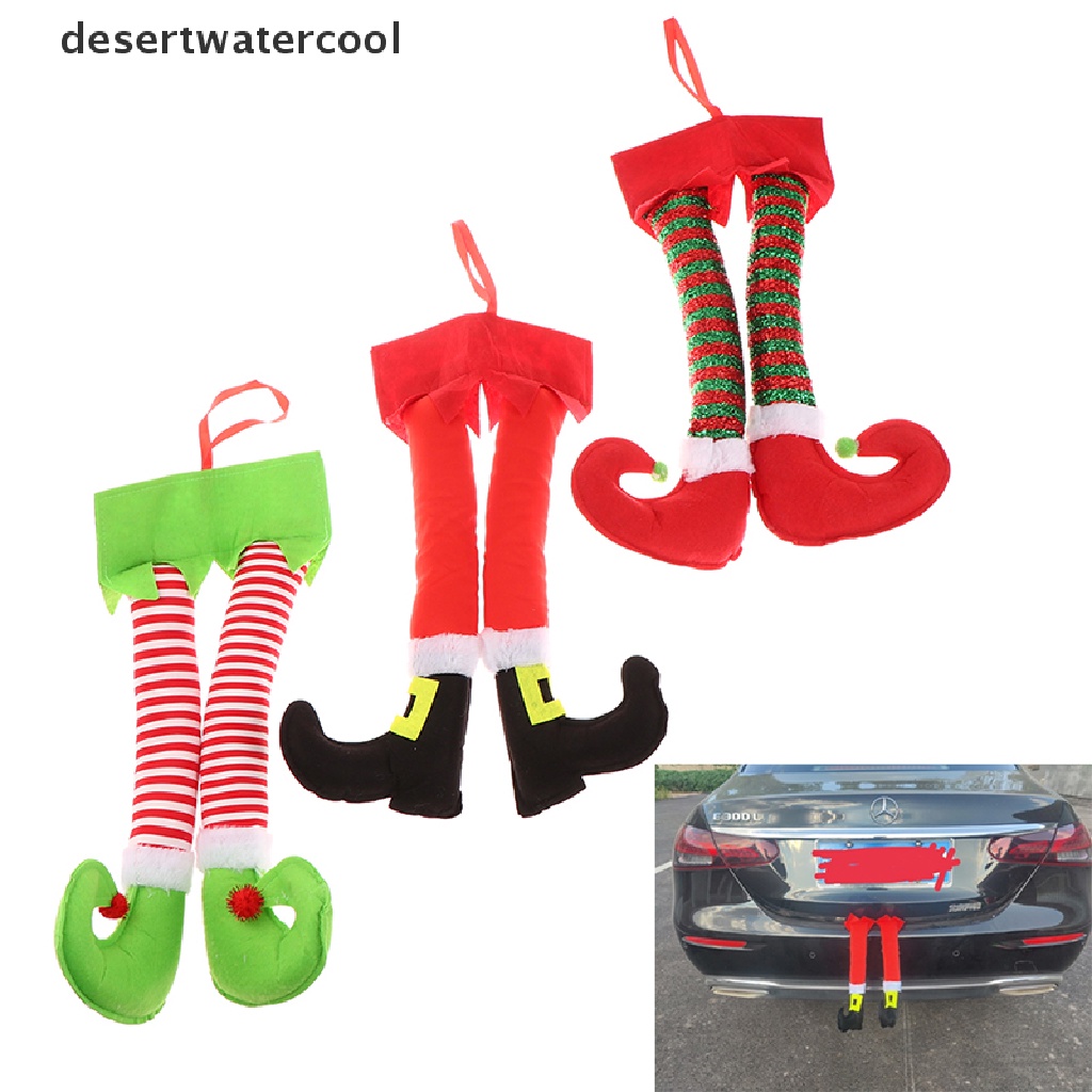 Deid Ornamen Kaki Elf Santa Claus Natal Untuk Dekorasi Mobil