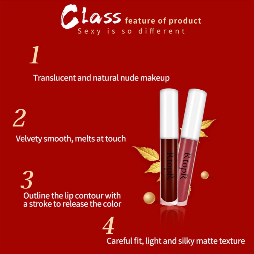 RtopR Velvet Lasting Moisturizing Non-Sticklip Glaze