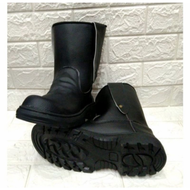 COD Sepatu Septi Saveti Safety Boot King Shoes SKN Ujung Besi Kulit Buatan Impor Keselamatan Kerja Pabrik Bengkel Bangunan