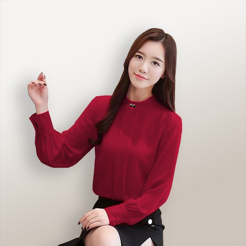 Blus lengan Panjang Wanita Gaya Korea Model Terbaru - XSHOP New Harina