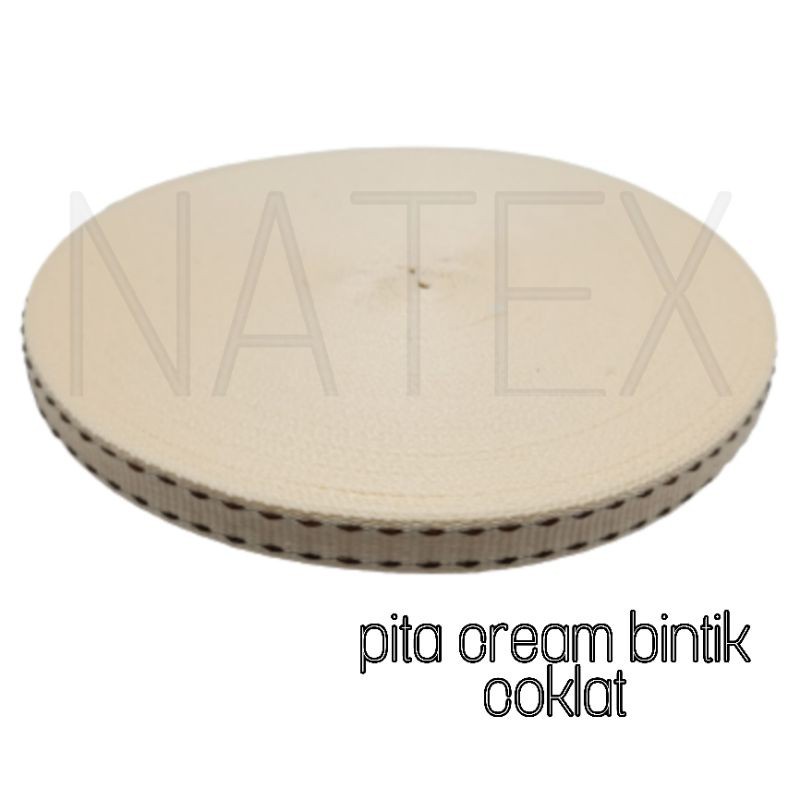 pita motif bintik , pita tali motif bintik . grosgrain . ukuran 1 cm atau 3/8 inch