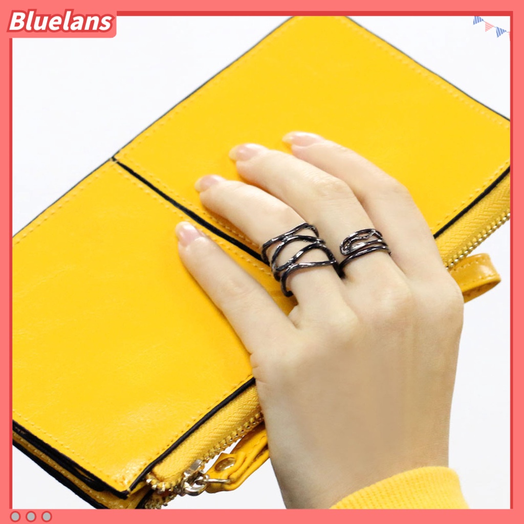 Bluelans Rings Adjustable Delicate Black Vintage Knuckle Stackable Rings