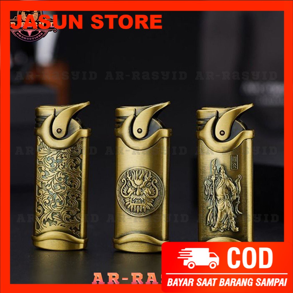 Bisa COD! Korek Api Bara Gas Motif Timbul Batik Ornamen 3844