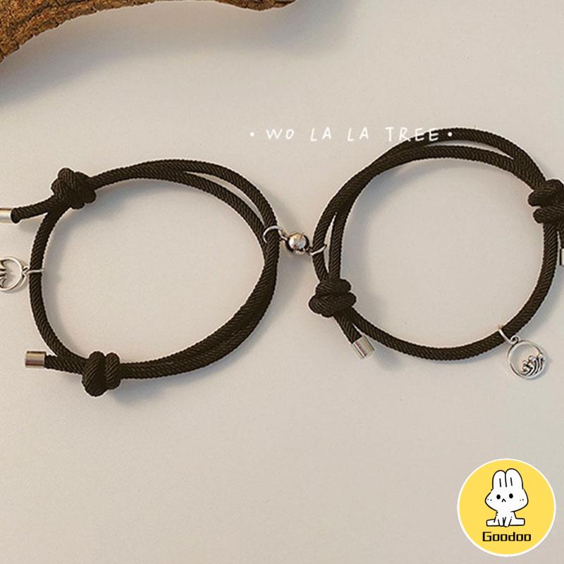 2 Pcs Senyum Anyaman Tangan Gelang Pasangan Aksesoris Perhiasan Fashion Baru S -Doo