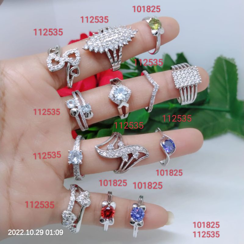 cincin Silver Titaniun Tembaga Xuping perhiasan aksesoris lapis emas random acak