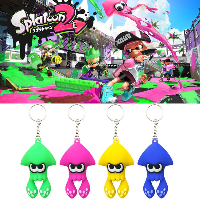 Splatoon3 Gantungan Kunci Cumi Pesona Kartun Warna-Warni Untuk Hadiah Xmas Anak