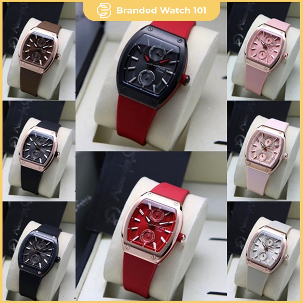 ORIGINAL Jam Tangan Wanita Cewek Alexandre Christie AC 2944 / AC2944 / 2944 Garansi Resmi 1 Tahun, Rubber
