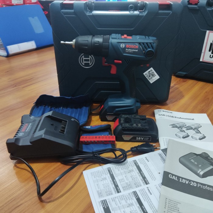 BOSCH Mesin Bor Cordless Drill baterai GSB Impact &amp; Non 180 LI 13 mm