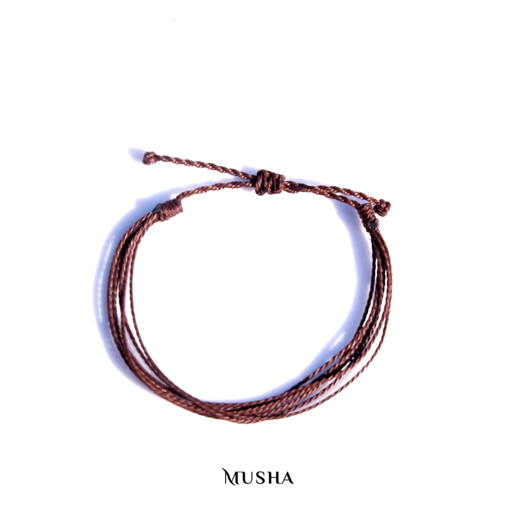 Musha Water-Repellent Bracelet - Dark Brown | Gelang Tali Gelang Pria Gelang Wanita