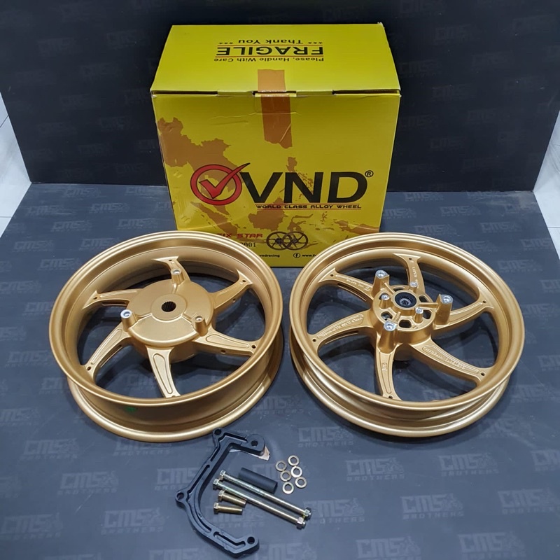 Velg Velek VND Six Star Ring 14  Yamaha Aerox Cakram Belakang Gold