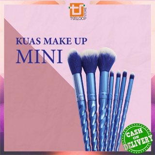 Image of thu nhỏ OFM-K128 Kuas MakeUp 7 in 1 Brush Make Up Set Mini Travel Free Pouch / Kuas Rias Wajah Model Ulir / Paket Kuas Set Make Up Cosmetic #1