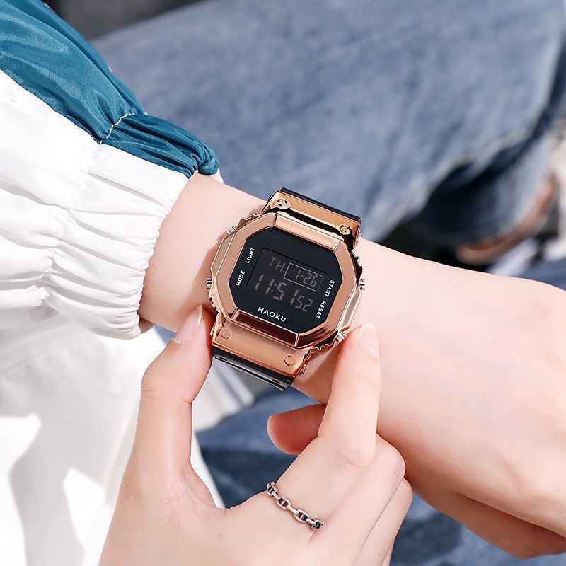 (GROSIRJAYA32) Jam Tangan Wanita Fritzy Single Display Waterproof Electronic Sports Square Leisure Digital Fashion Couple Outdoor Watches