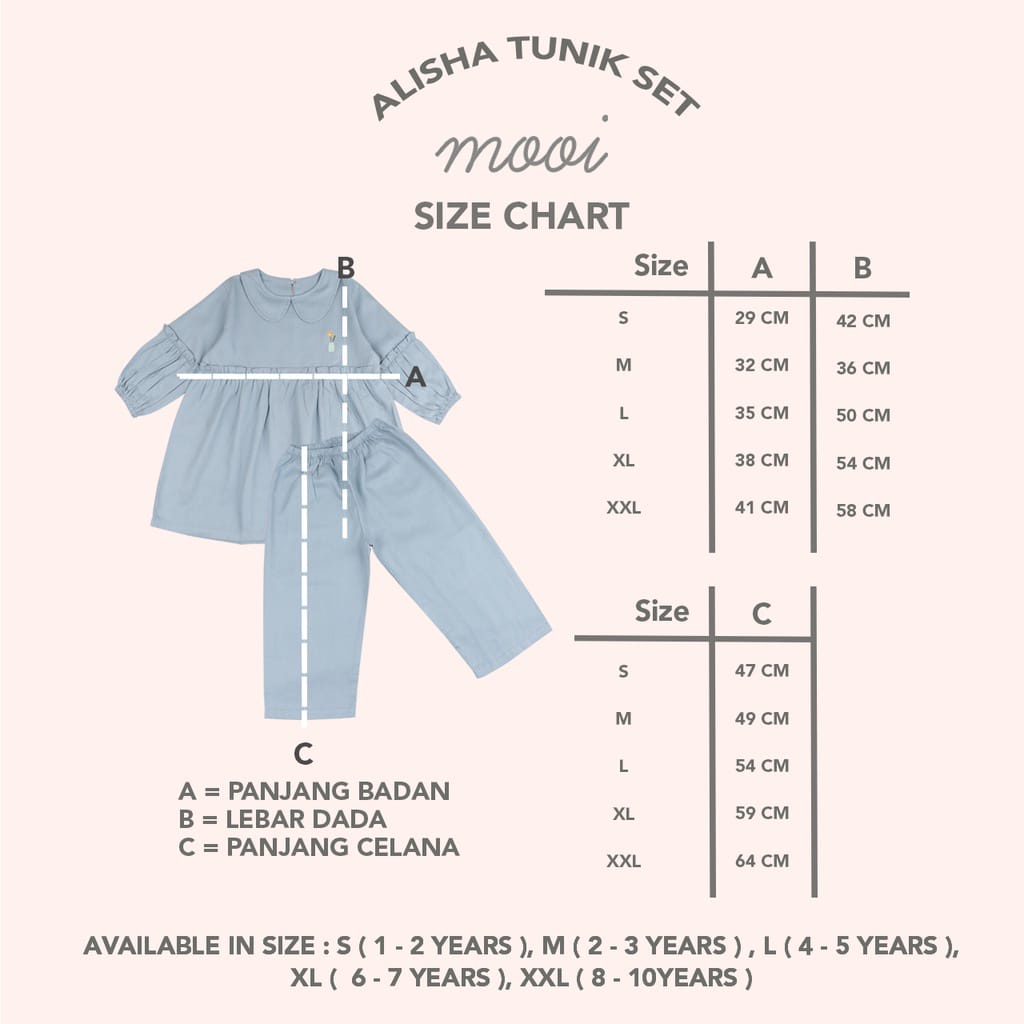 Mooi Setelan Anak Perempuan Alisha Tunik Set / Setelan Anak / Tunik Anak