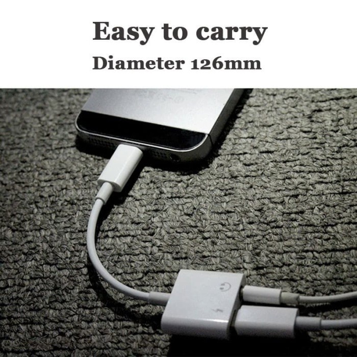 Adapter Lightning to AUX 3.5mm Headphone + Lightning for iPhone