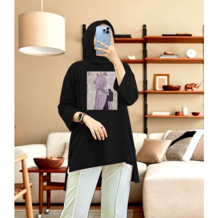 kaos Tunik hijab bahan BEBYTERRY OVERSIZE