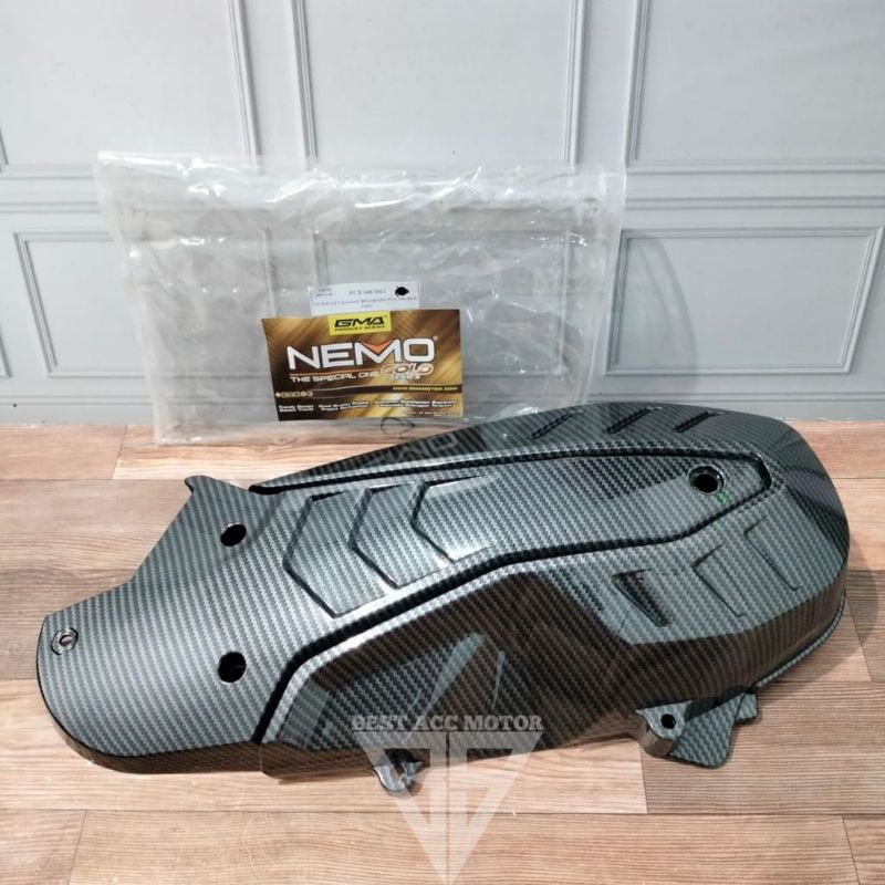 PAKETAN COVER TUTUP CVT PCX 160 CARBON NEMO ORIGINAL