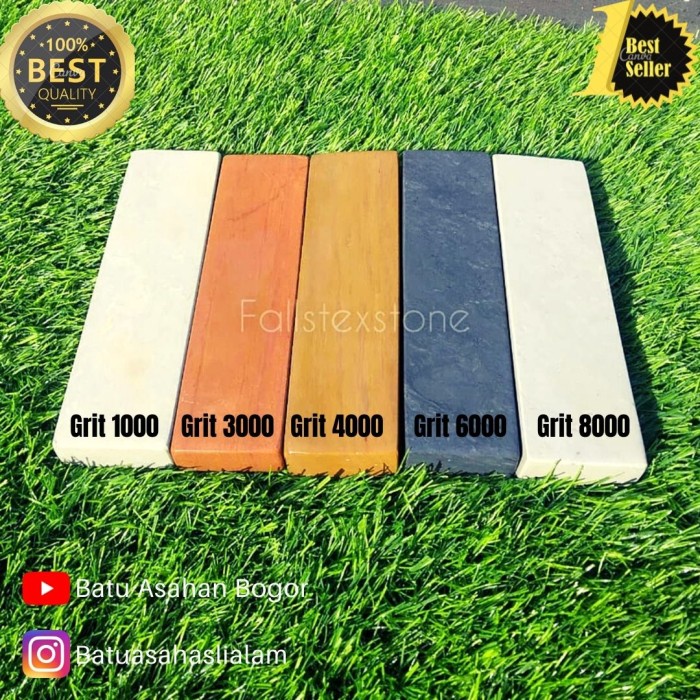 Batu asah pisau dan golok sembelih / satu set 5pcs, 20x5x2cm