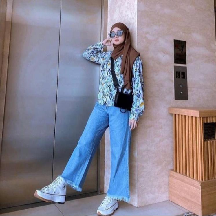 Murah Banget CULLOTE JEANS RAWIS BAWAH CELANA KULOT WANITA JEANS DENIM JINS KEKINIAN HIGHWAIST TERBA
