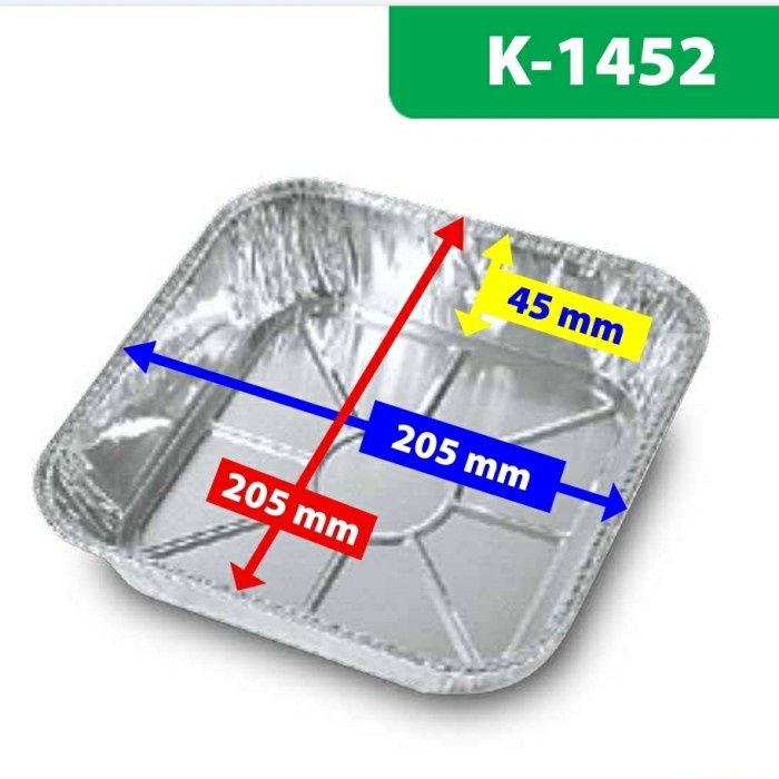 Wadah Aluminium Foil 20X20