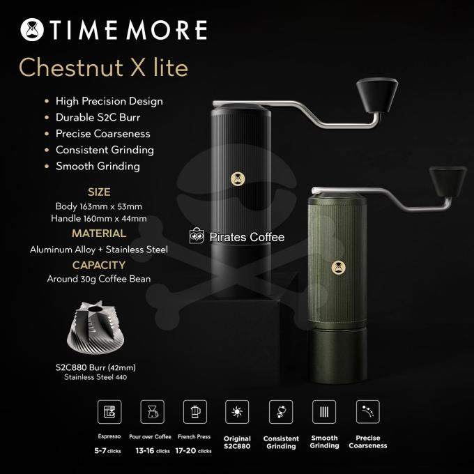 hanya disini] Timemore Hand Grinder Chesnut X Lite S2C Burr Alat GIling Kopi Manual