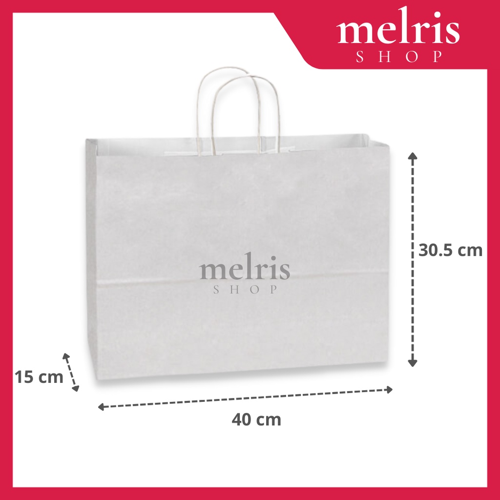 

Paper Bag Putih 40x15x30.5 / Shopping Bag Kertas / Tas Belanja Kertas / Paper Bag Putih Polos