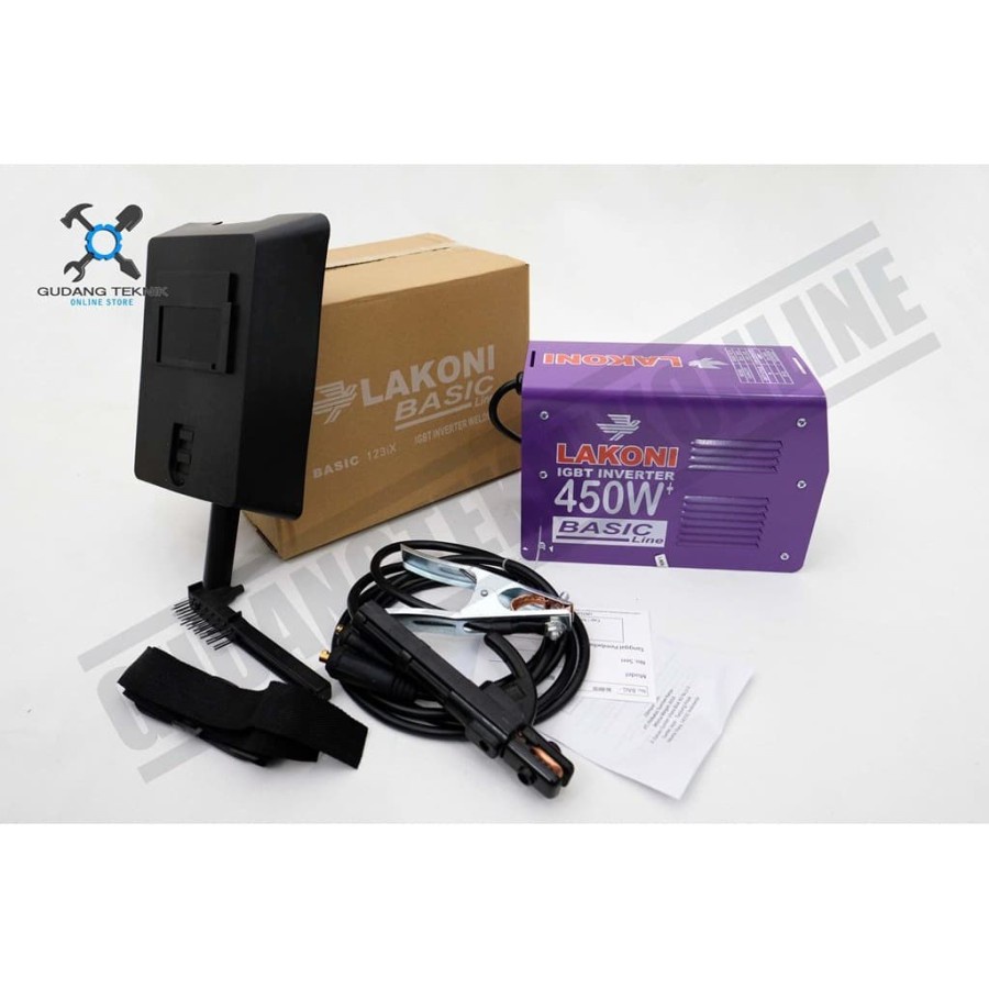 Mesin Las Listrik 450 Watt IGBT BASIC 123IX LAKONI / Electric Trafo Las Inverter 450watt 120A 123-IX LAKONI BASIC
