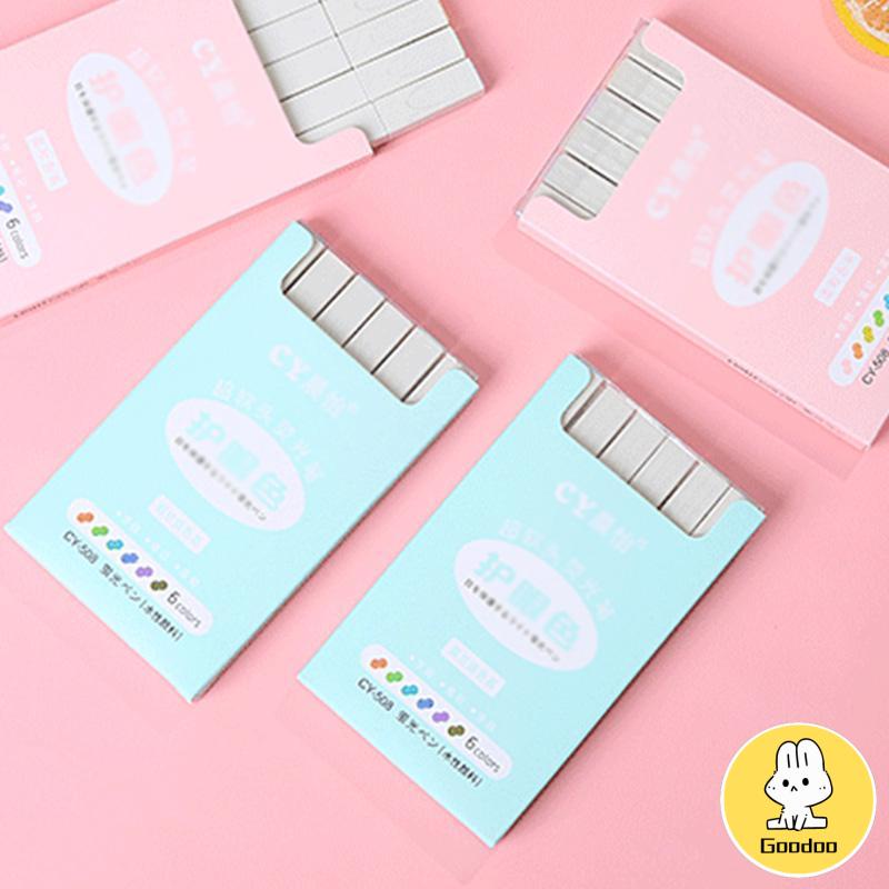 COD multicolor pena stabilo siswa 6PCS/set Stabilo / highlighter pastel 6 colors warna -Doo