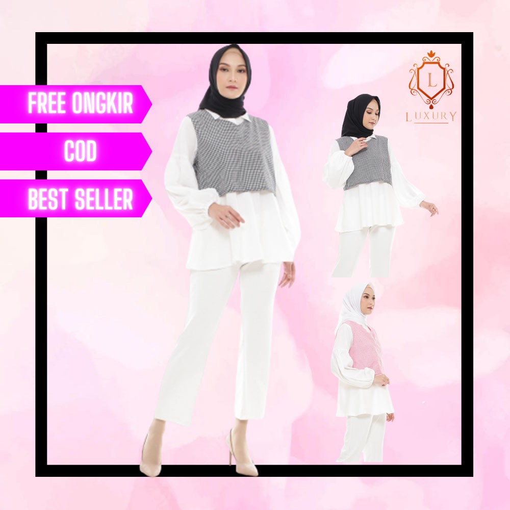 Baju Atasan Tunik Blouse Wanita Muslim Lengan Panjang Hijab Blus Dewasa 2022 Model Terbaru Murah Vir